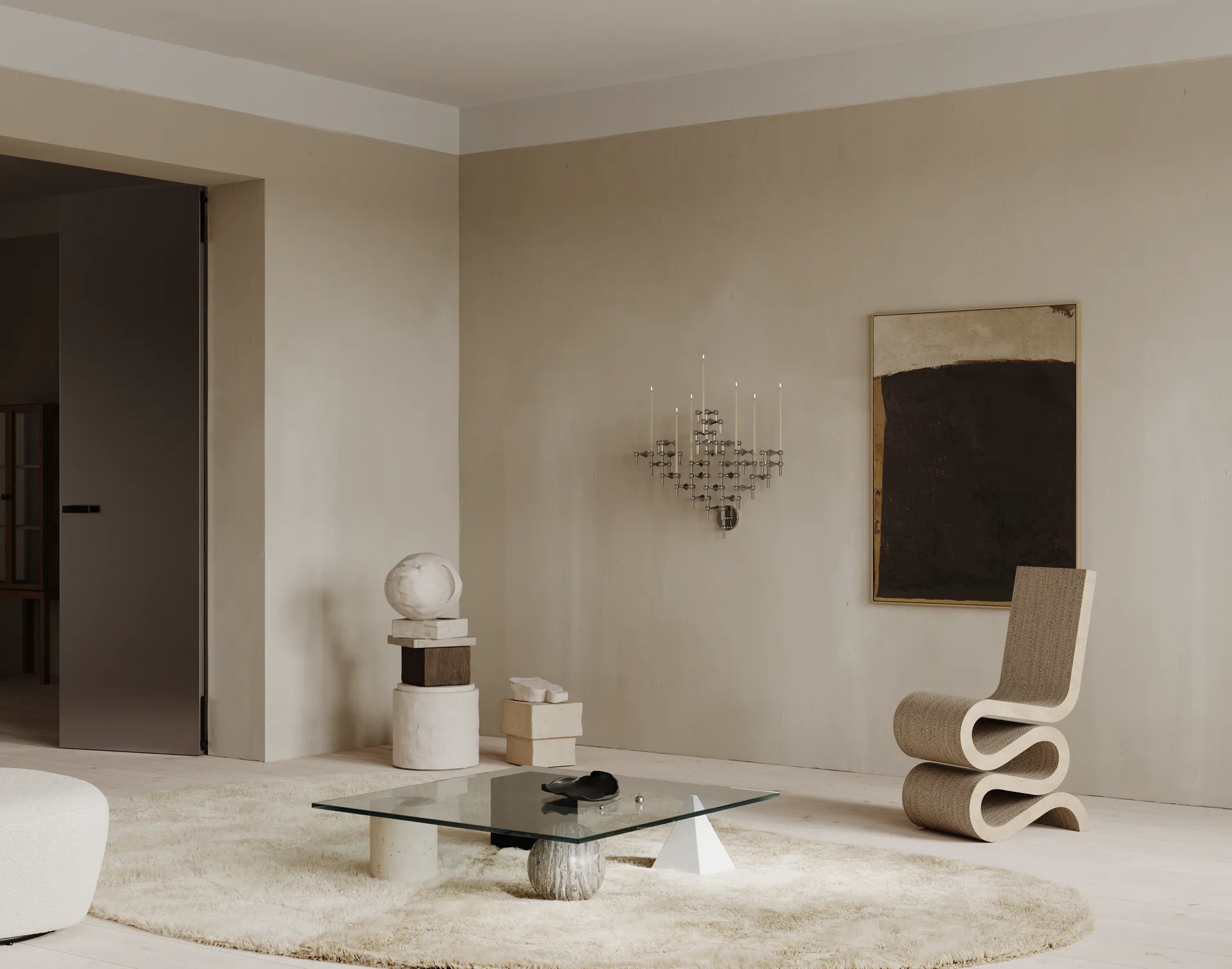 Castiçal STOFF Nagel 2 peças - Cromo STOFF