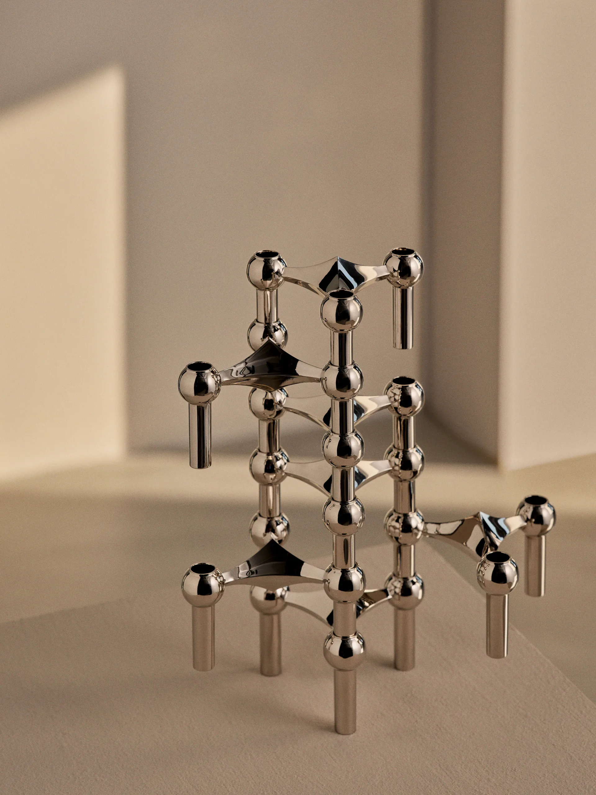 Castiçal STOFF Nagel 2 peças - Cromo STOFF