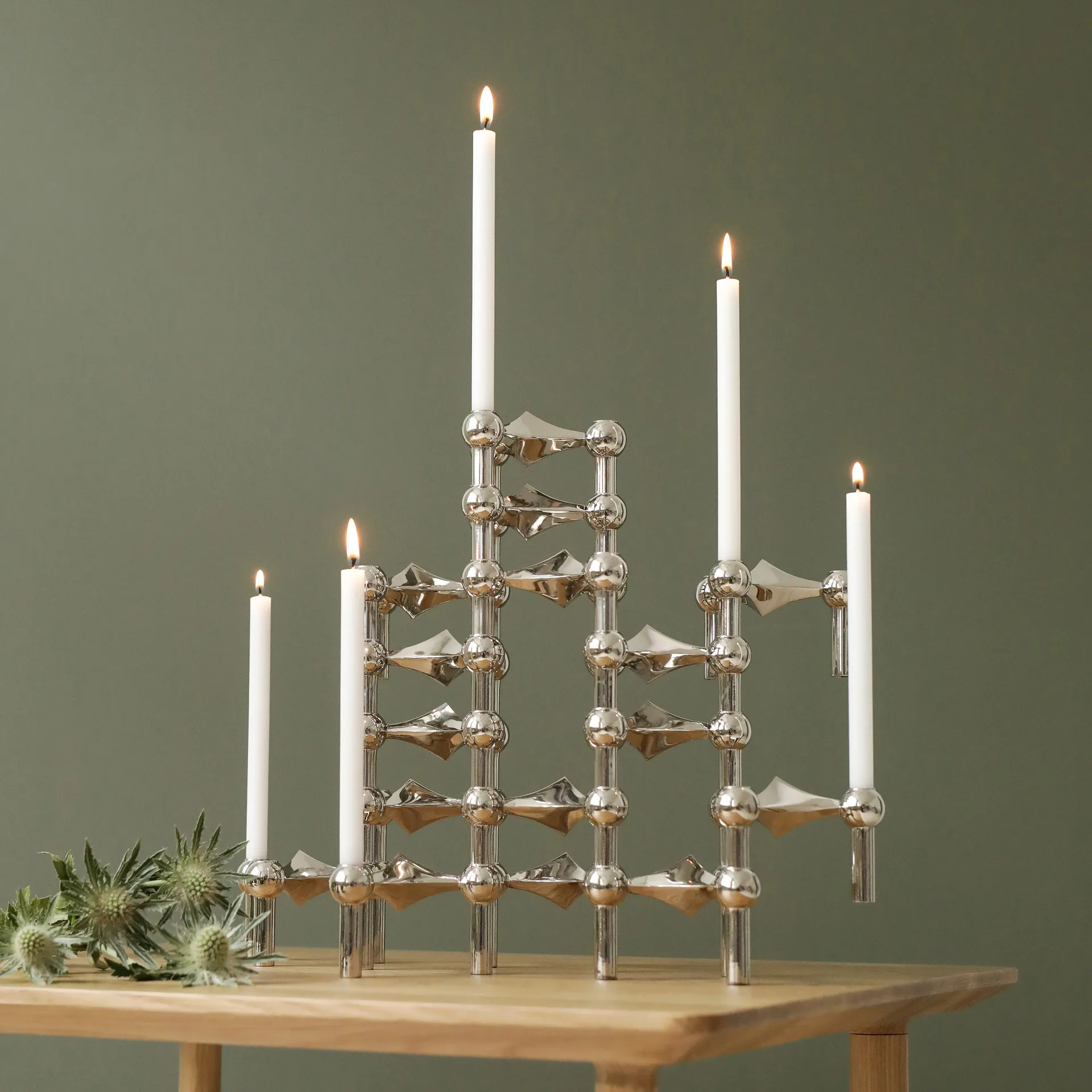 Nagel castiçal 3 unidades, crómio STOFF