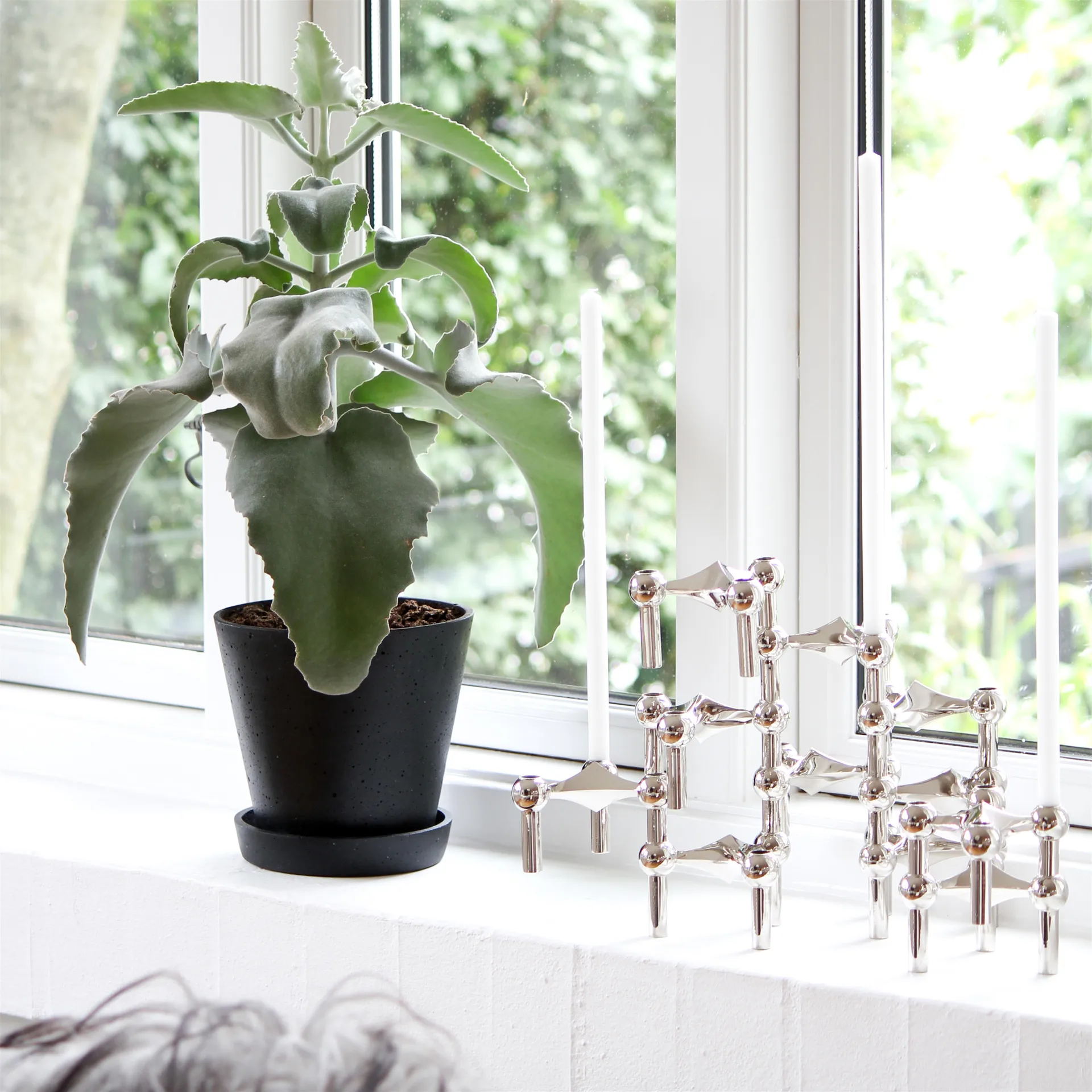 Nagel castiçal 3 unidades, crómio STOFF