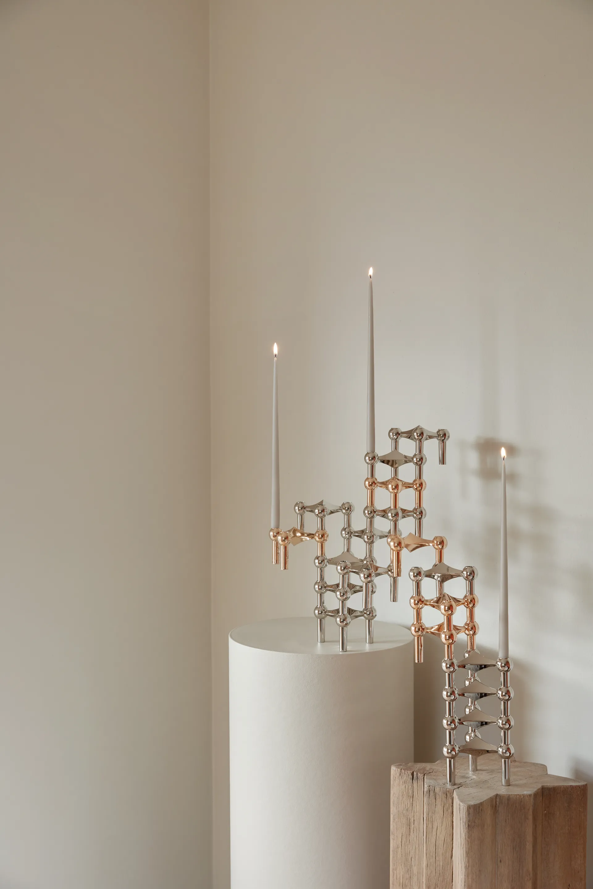 Nagel castiçal 3 unidades, Ouro rosa STOFF