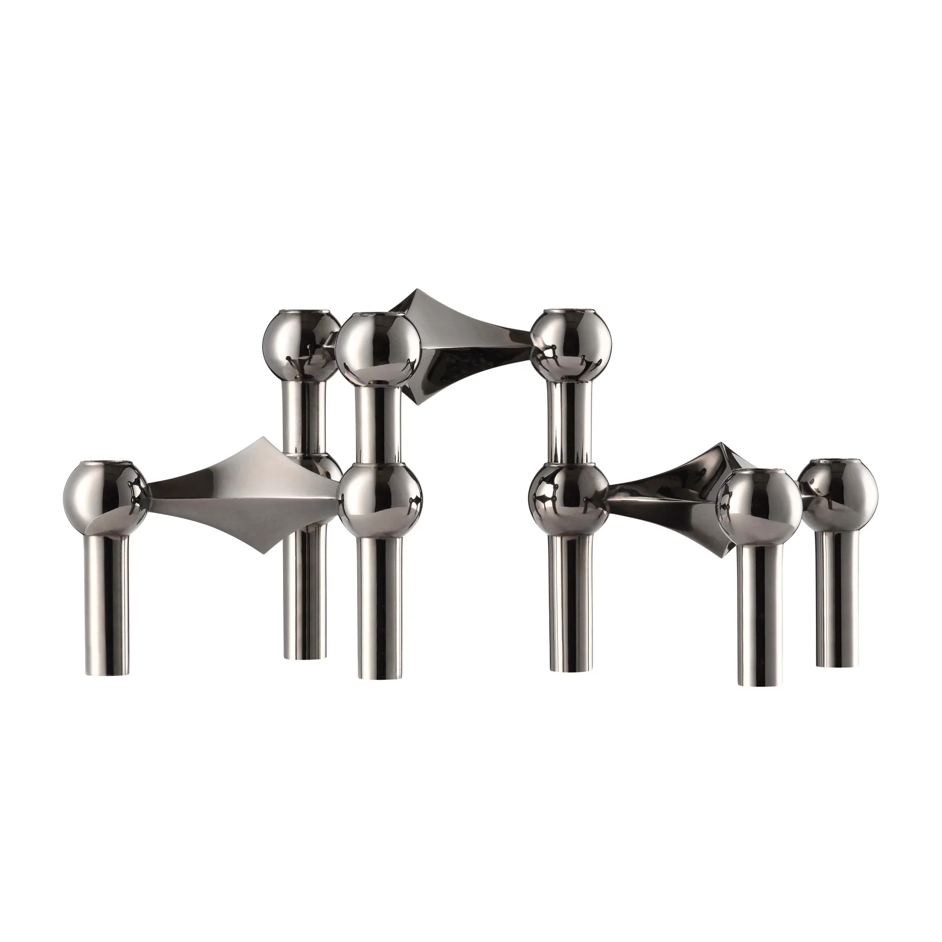 Nagel castiçal 3 unidades, Preto cromado STOFF