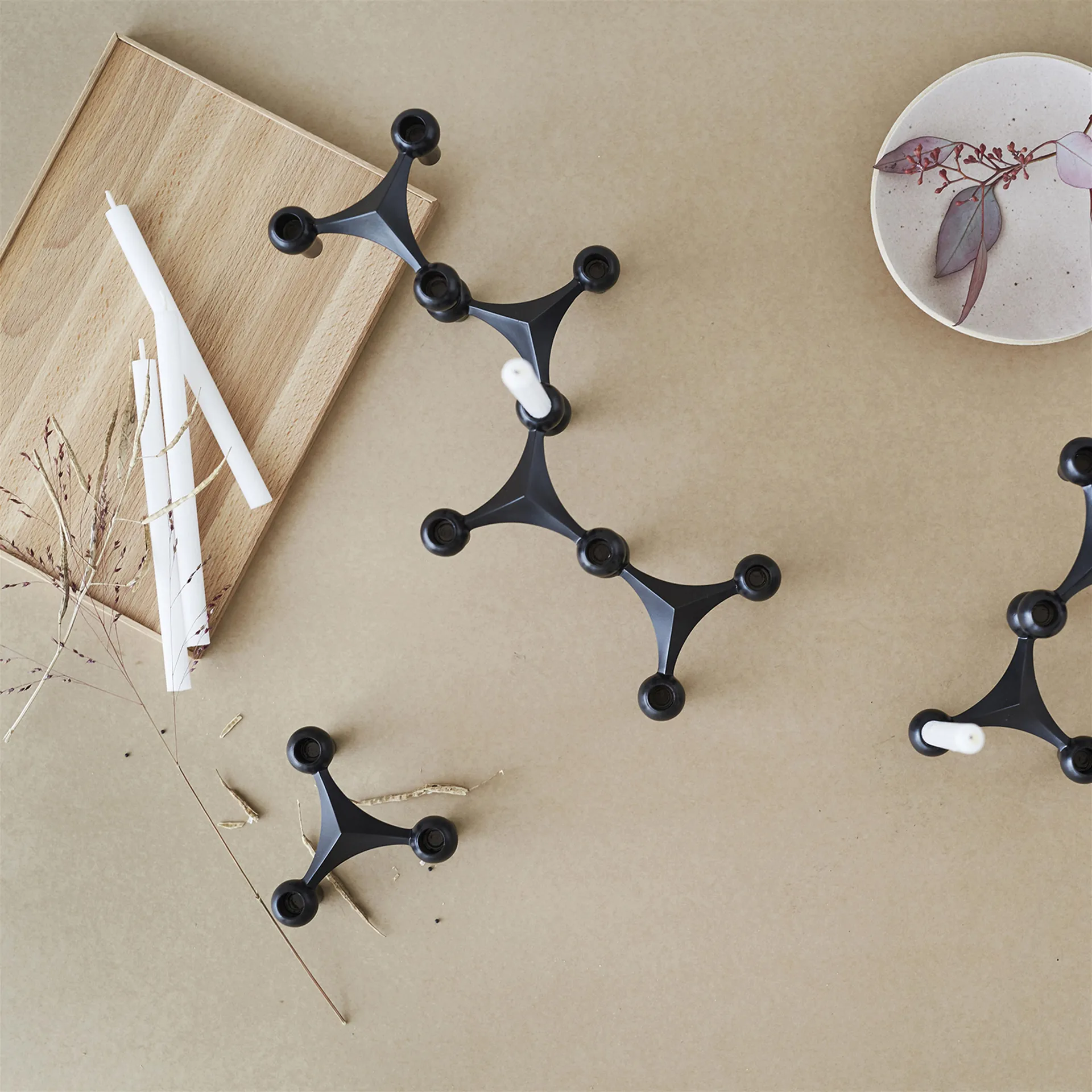 Nagel castiçal 3 unidades, preto STOFF