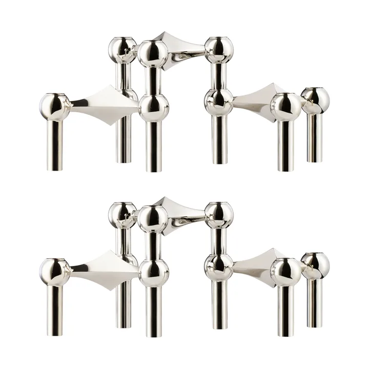 Castiçal STOFF Nagel embalagem de 6 - Cromo - STOFF Nagel