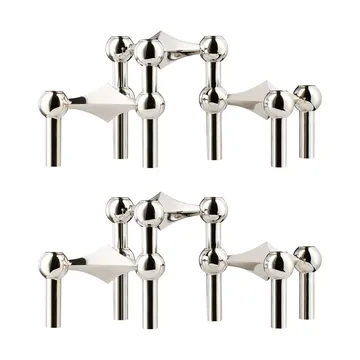 Castiçal STOFF Nagel embalagem de 6 - Cromo - STOFF Nagel