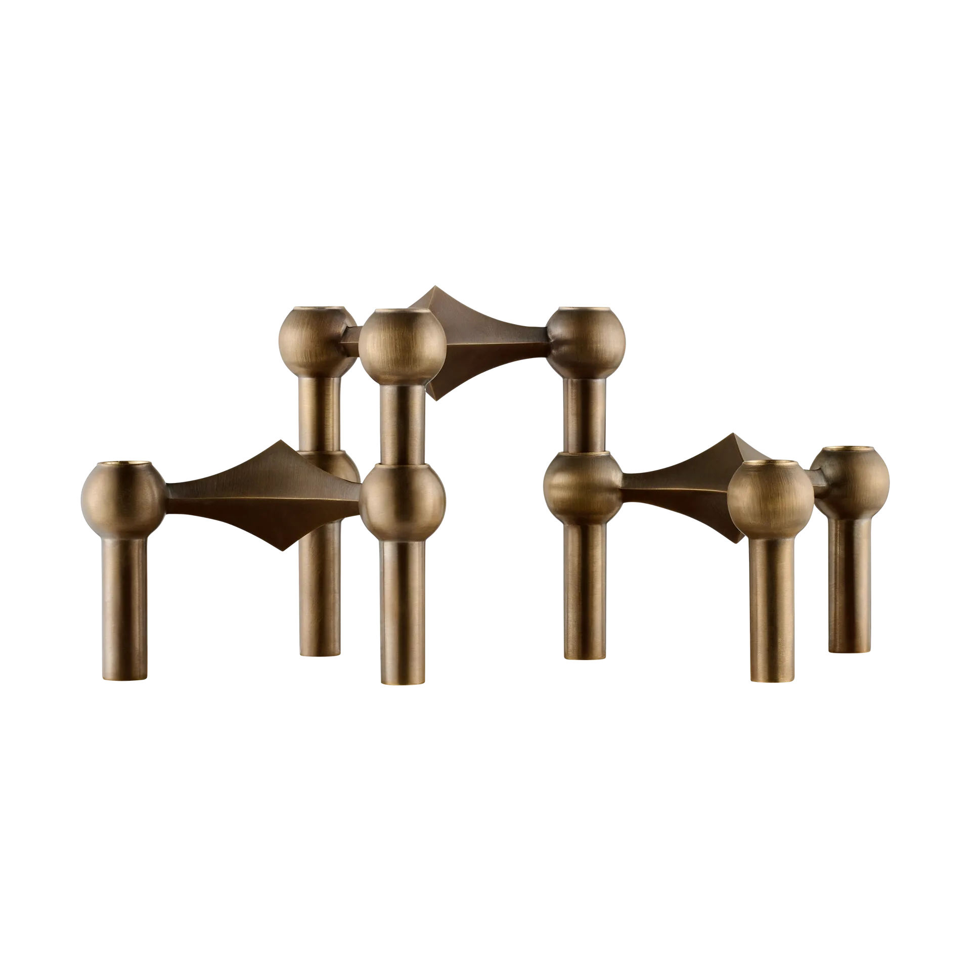 Nagel castiçal 3 unidades, Bronzed brass STOFF Nagel