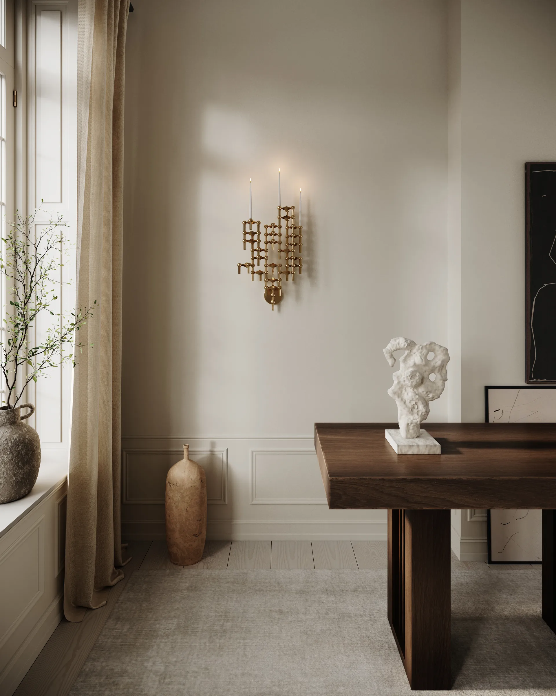 STOFF Nagel castiçal de parede , Latão STOFF Nagel