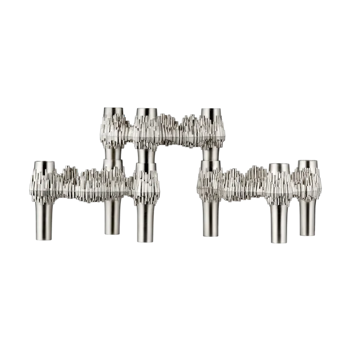 STOFF Nagel Quist castiçal 3 unidades - Cromado escovado - STOFF Nagel