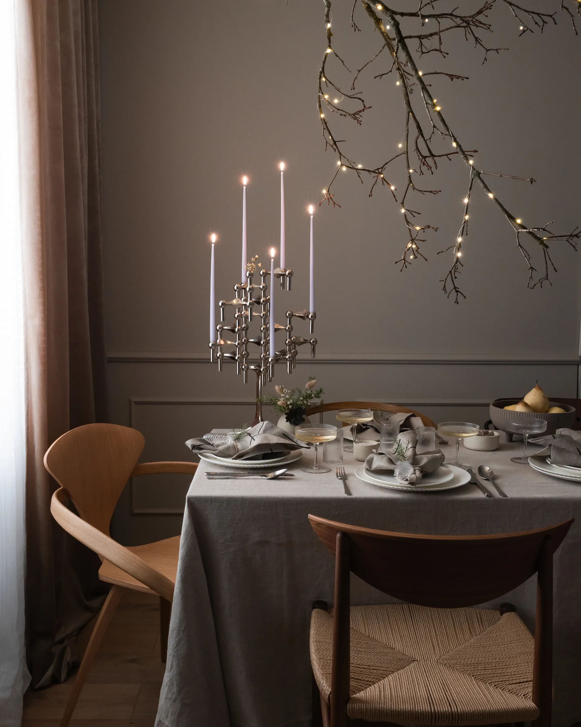 Suporte de velas STOFF Nagel, Cromado STOFF Nagel
