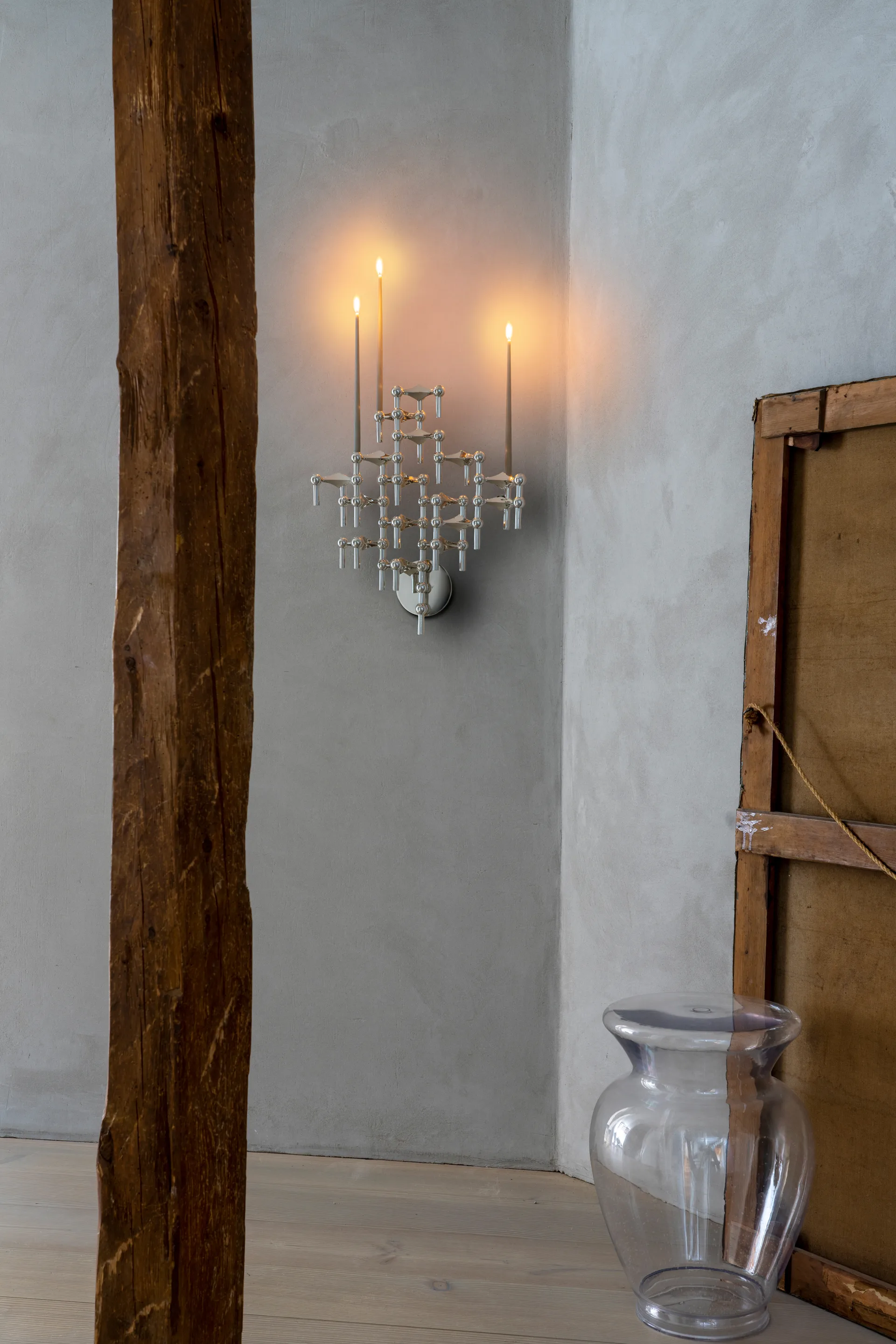 STOFF Nagel castiçal de parede , Cromado STOFF