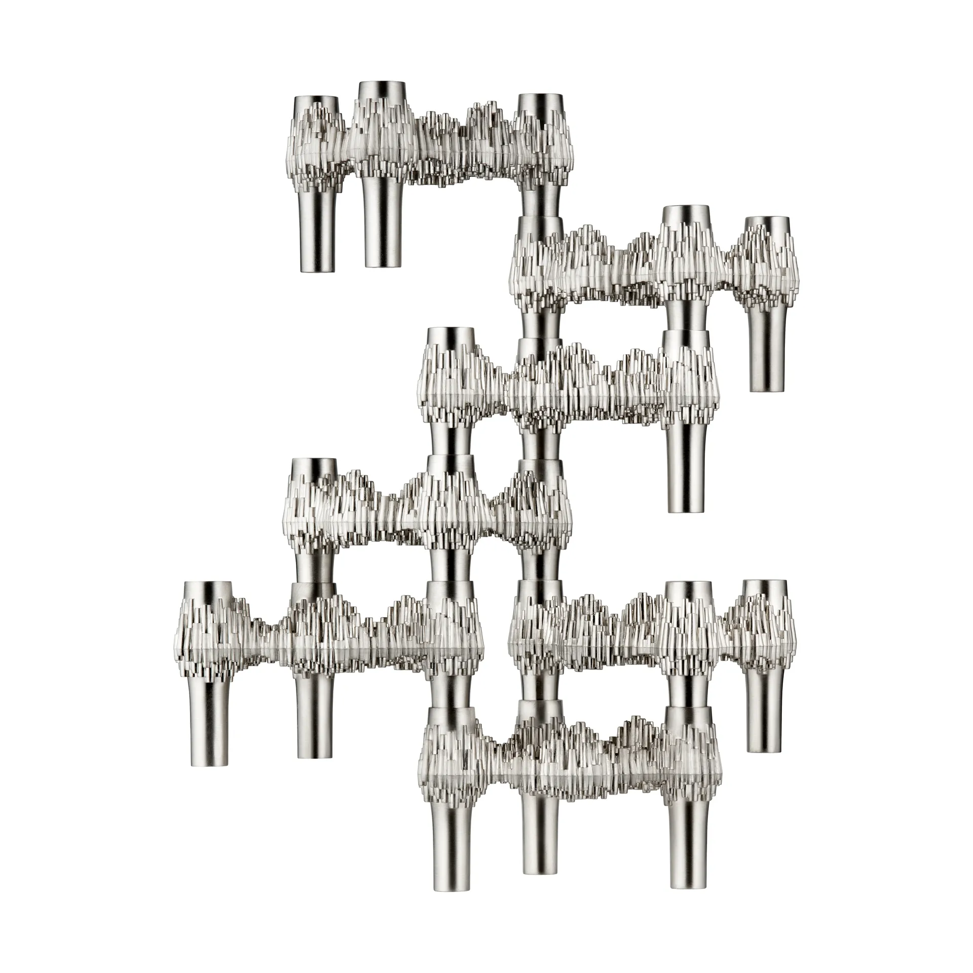 STOFF Quist castiçal 3 unidades, Cromado escovado STOFF