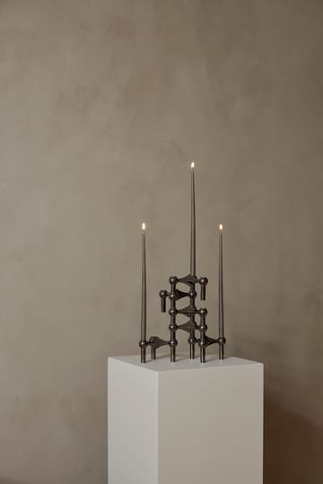 Suporte de velas STOFF , 3 un. - Preto cromado - STOFF