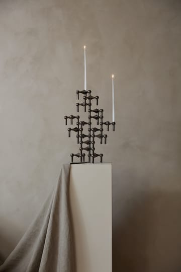 Suporte de velas STOFF , 3 un. - Preto cromado - STOFF