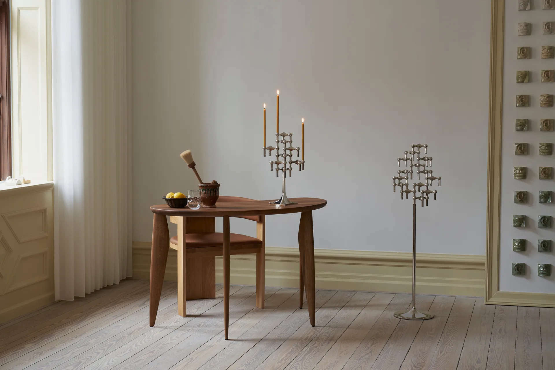 Suporte de velas STOFF Nagel, Cromado STOFF