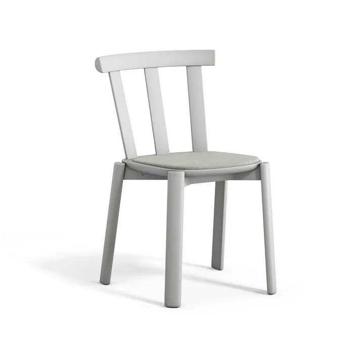 Alt cadeira com assento estofado e madeira de bétula - Hallingdal 65-110 cinza claro-ljusgrå 51 - Stolab