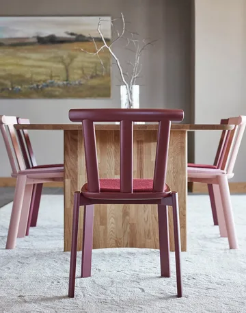Alt cadeira com assento estofado e madeira de bétula - Hallingdal 65-694 maroon-lingon 19 - Stolab