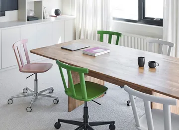 Alt cadeira giratória com assento estofado e estrutura de bétula - Vidar 4, 633 pink-malva 27 - Stolab