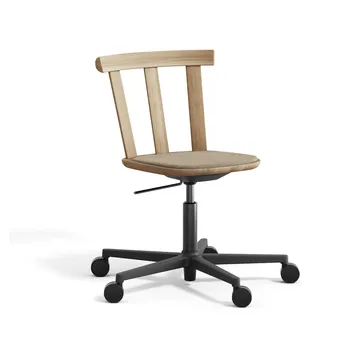 Alt cadeira giratória com assento estofado e estrutura de carvalho - Hallingdal 65-220-óleo natural - Stolab