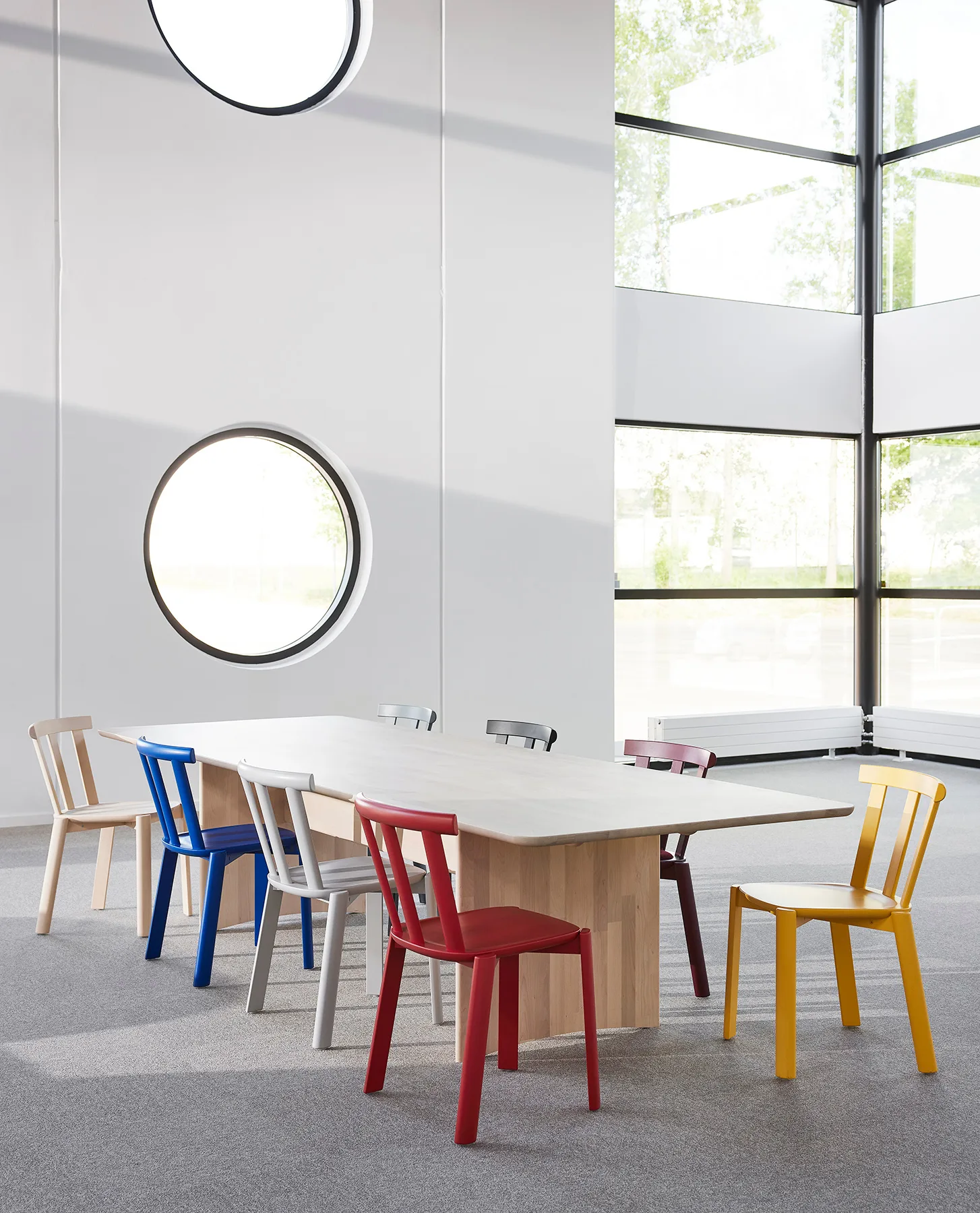 Alt mesa 90x320 cm bétula, Verniz fosco claro Stolab