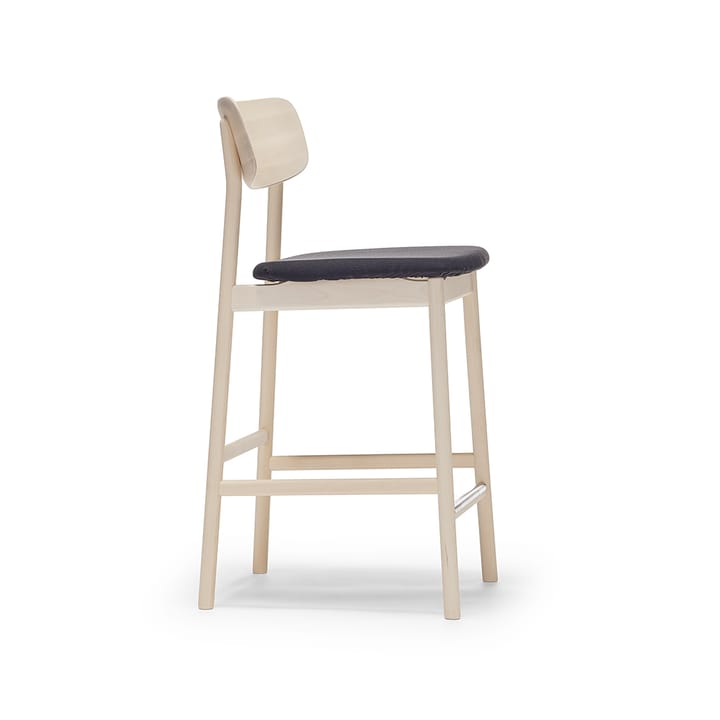 Cadeira bar Prima Vista - Tecido Blues 9833 preto leve matt lacado estrutura de bétula - Stolab