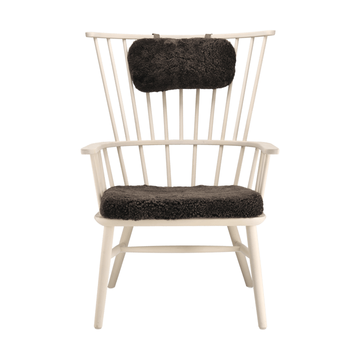 Cadeirão Henriette com almofada e almofada de pescoço Óleo branco-Espresso - undefined - Stolab