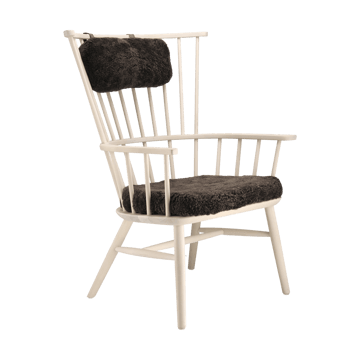Cadeirão Henriette com almofada e almofada de pescoço Óleo branco-Espresso - undefined - Stolab