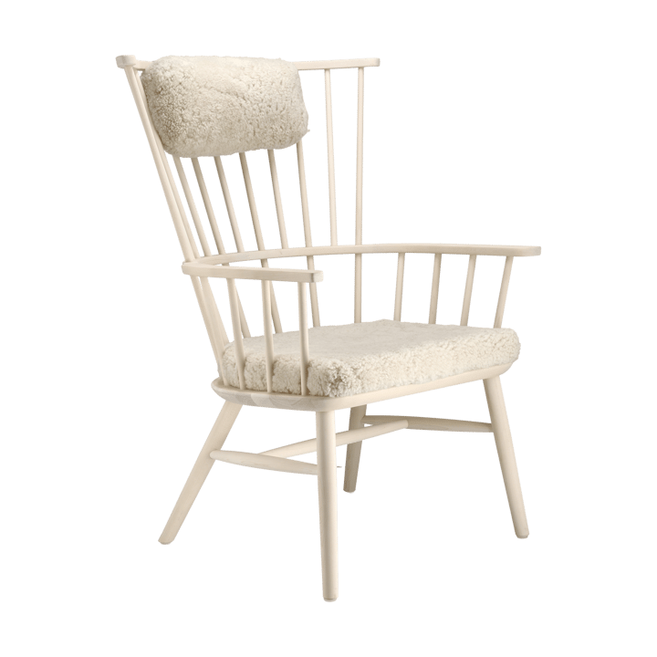 Cadeirão Henriette com almofada e almofada de pescoço Óleo branco-Moonlight Stolab