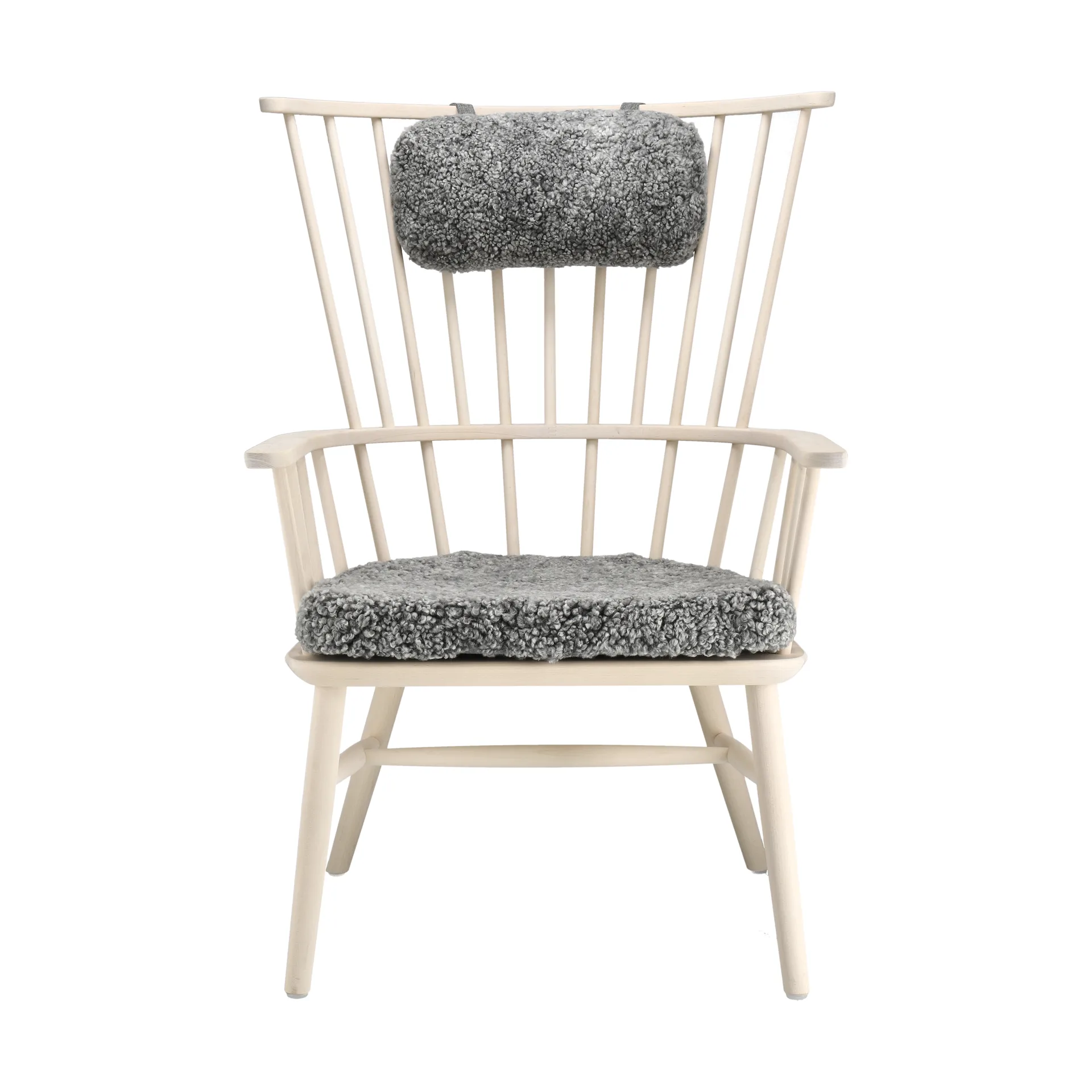 Cadeirão Henriette com almofada e almofada de pescoço Óleo branco-Scand. Grey Stolab