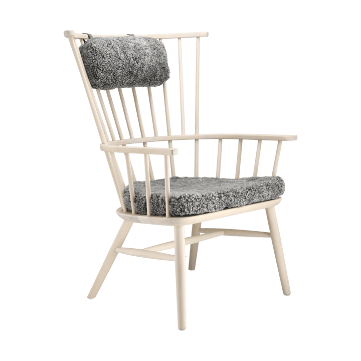 Cadeirão Henriette com almofada e almofada de pescoço Óleo branco-Scand. Grey Stolab