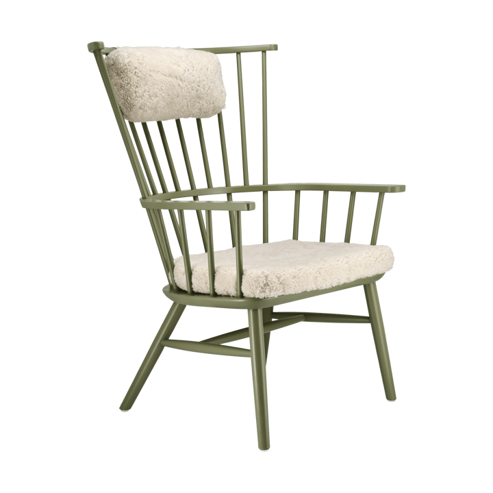 Cadeirão Henriette com almofada e almofada de pescoço Verde oliva-Moonlight Stolab