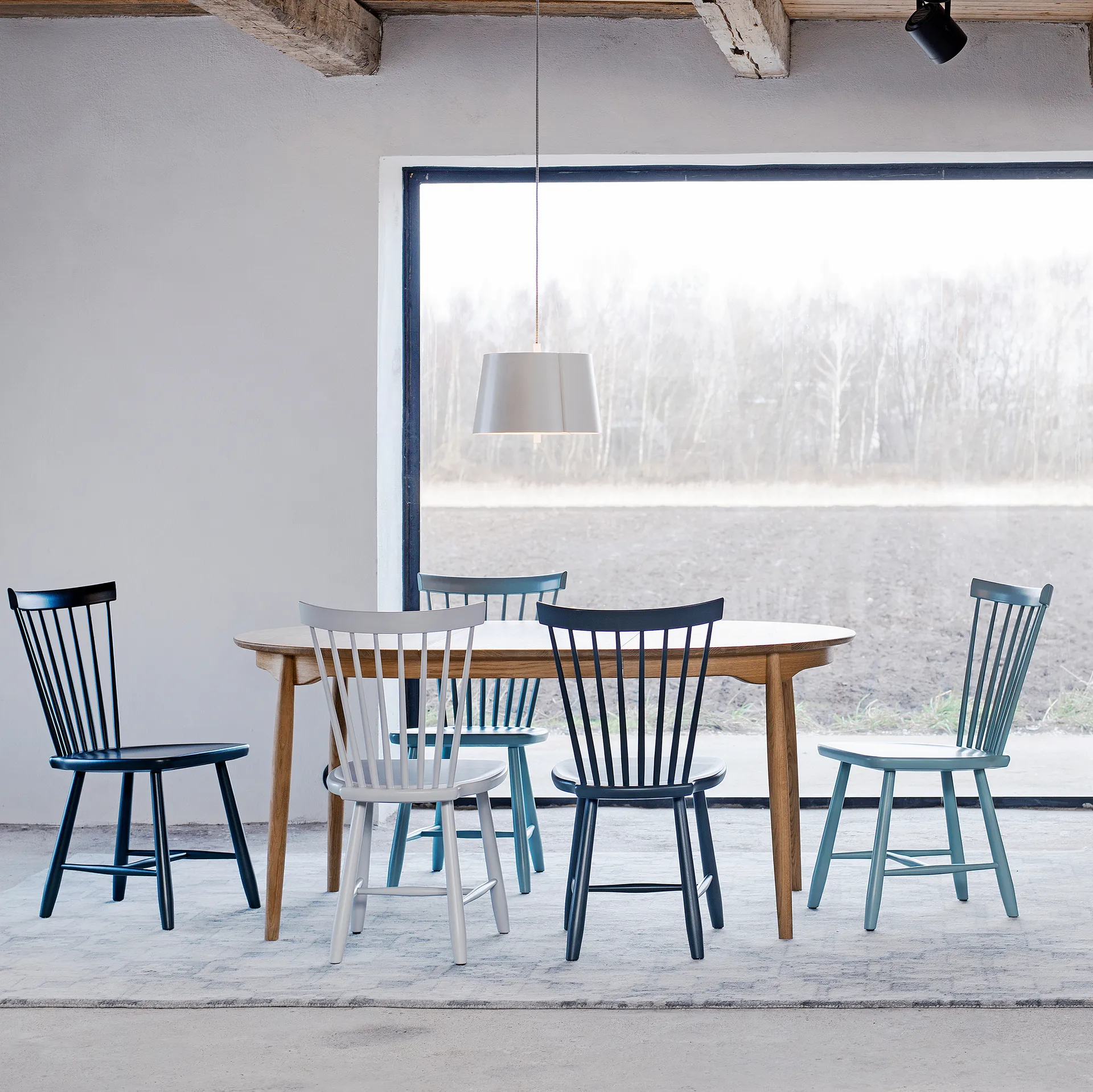 Mesa de jantar Carl Ø115 cm divided, Óleo natural de carvalho Stolab