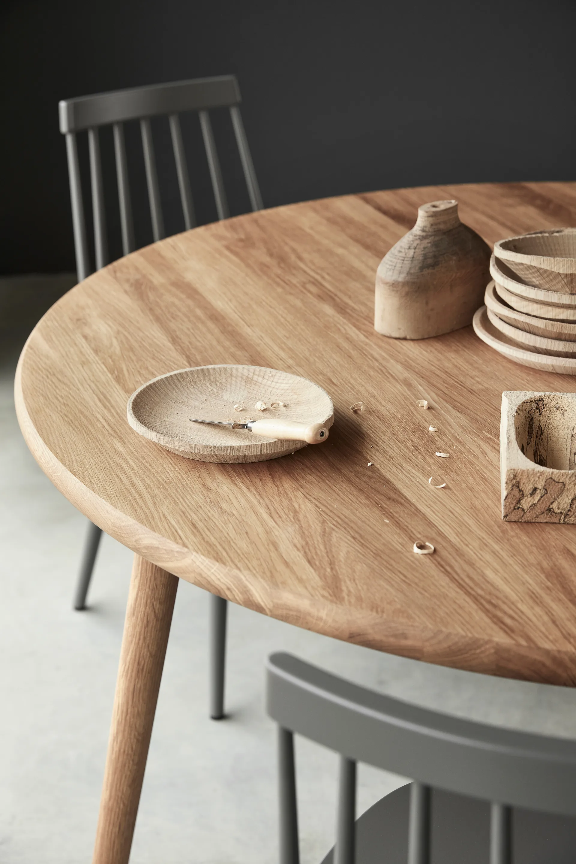 Miss Tailor mesa de jantar Ø130 cm, Carvalho natural oleado, tampo fixo  Stolab