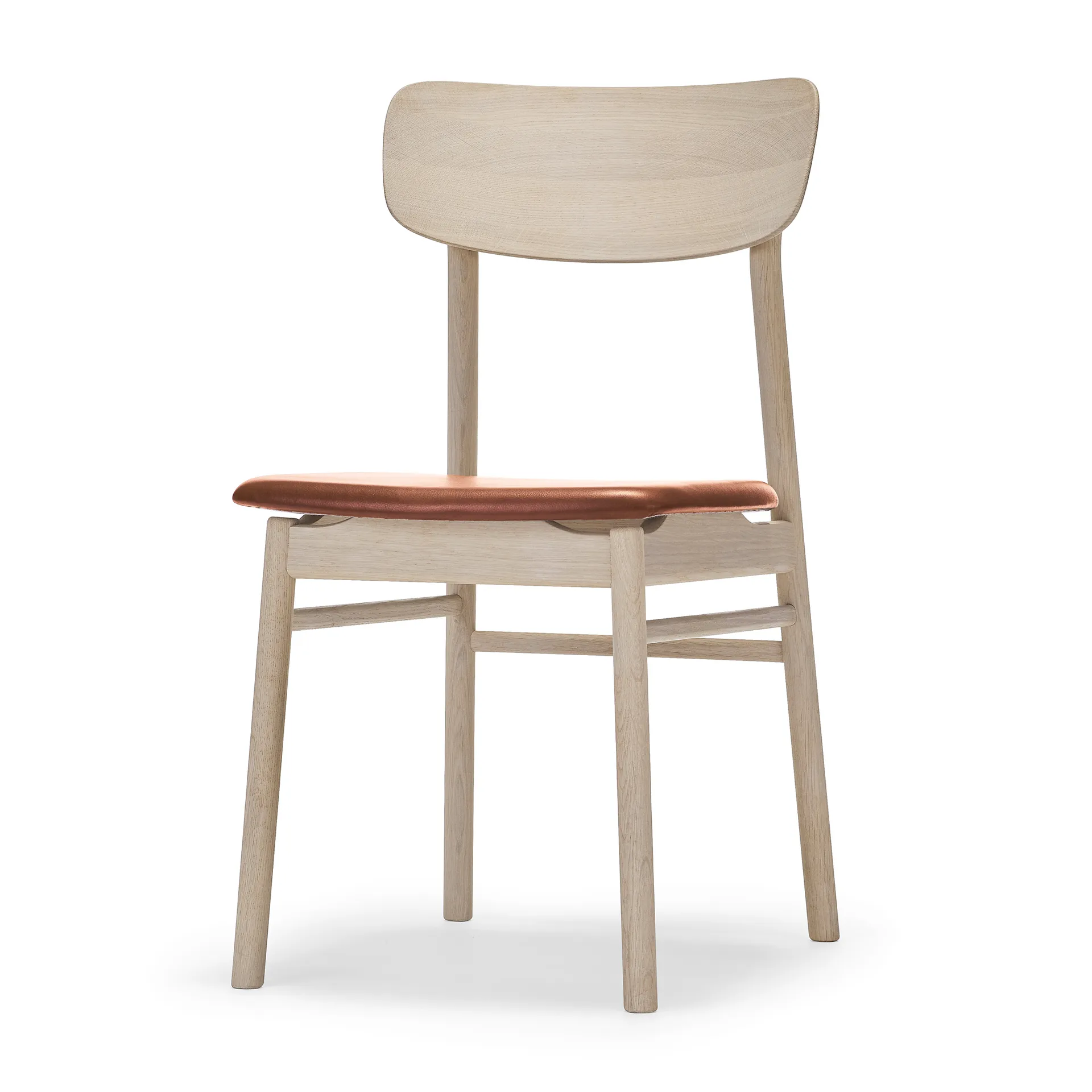 Prima Vista cadeira bétula clara - mate, Couro elmotique 43807 conhaque Stolab