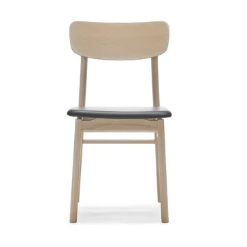 Prima Vista cadeira carvalho claro laqueado matte - Couro Elmosoft 99001 black - Stolab