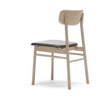 Prima Vista cadeira carvalho oleado branco - Couro Elmosoft 99001 black - Stolab