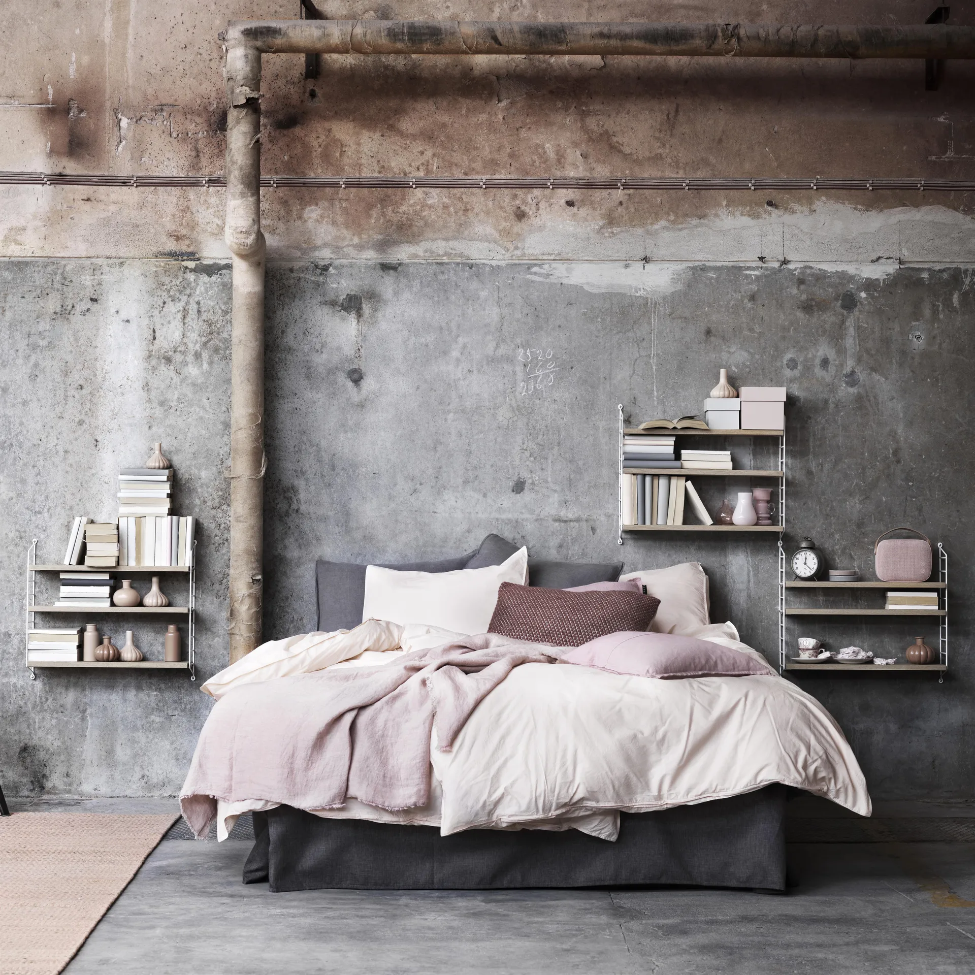 Estante de prateleiras carvalho-branco String Pocket, carvalho-branco String