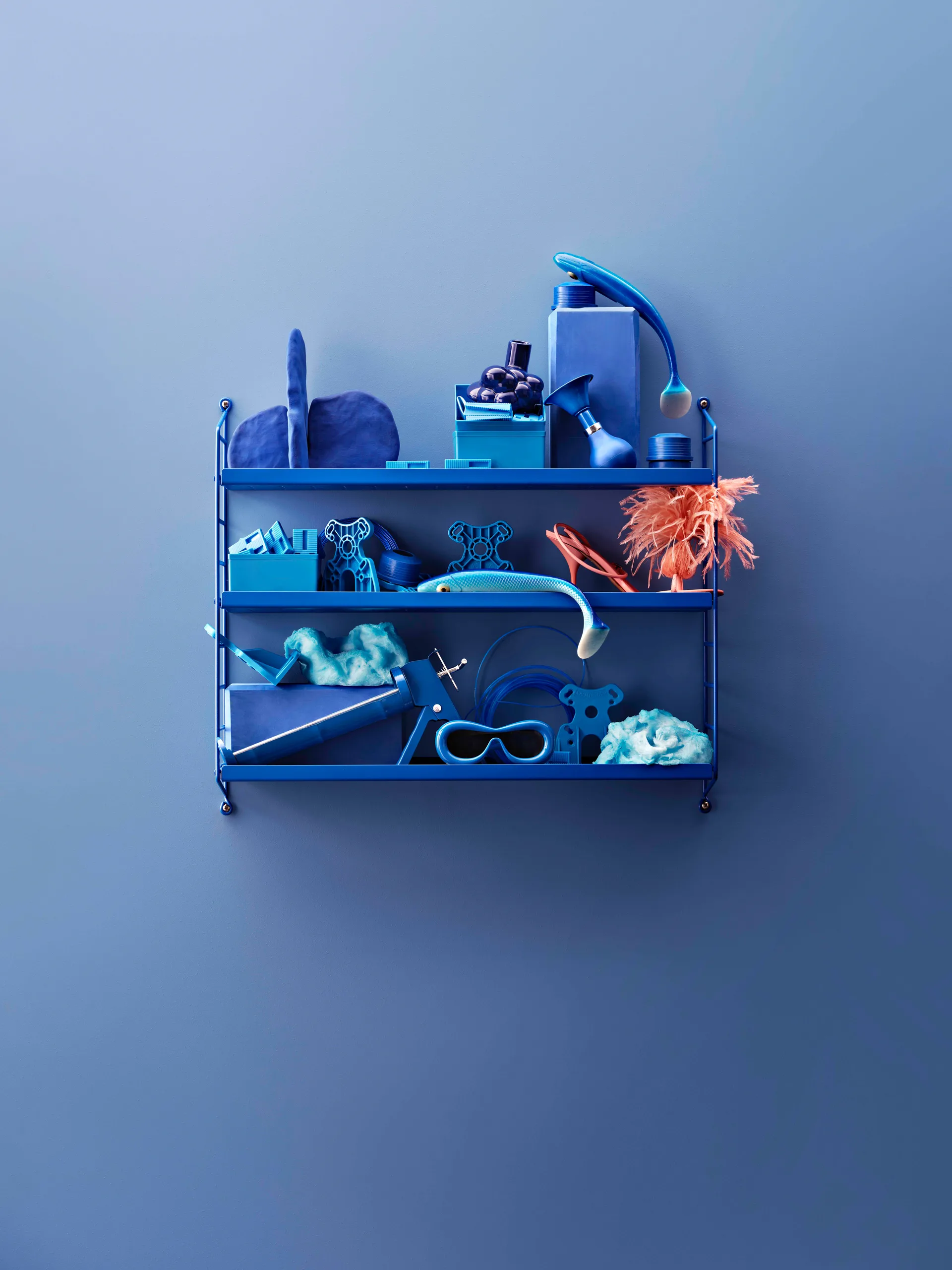 Estante de prateleiras metal String Pocket, Azul String