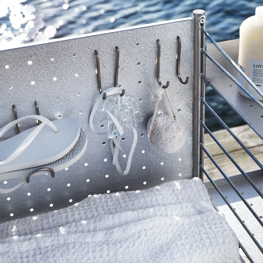 Gancho independente String Exterior, aço inoxidável, duplo, 2 unidades String