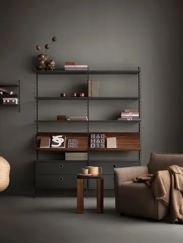 Painel de parede String - Cinza escuro, 75x20 cm, conjunto de 2 - String