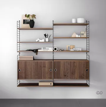 Painel de parede String - Preto, 75x20 cm, conjunto de 1 - String