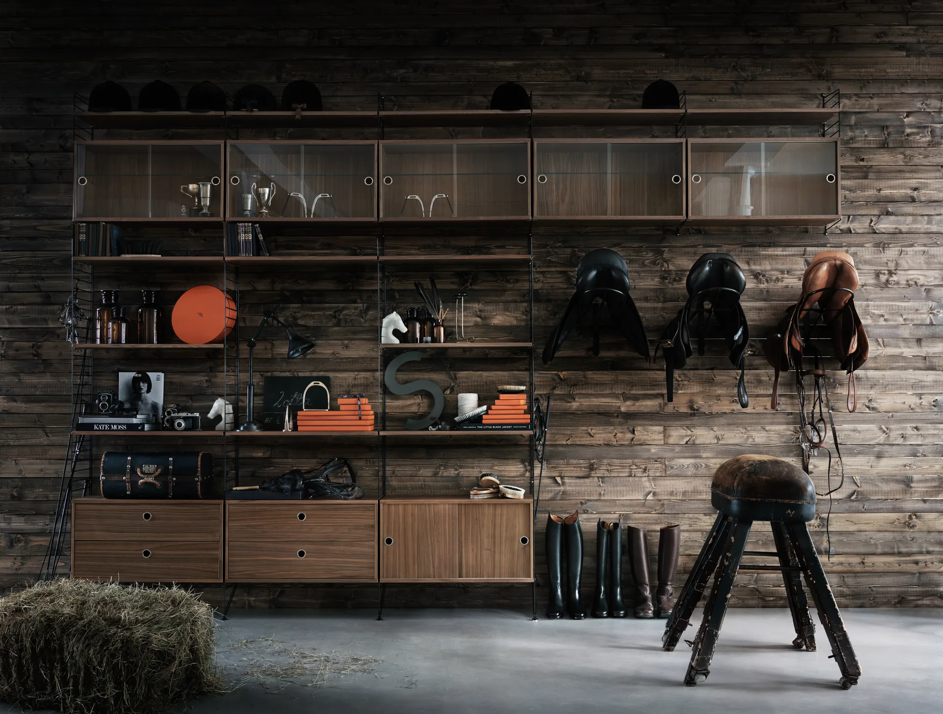 Painel de parede String, Preto, 75x30 cm, conjunto de 1 String