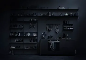 Painel de parede String - Preto, 75x30 cm, conjunto de 2 - String