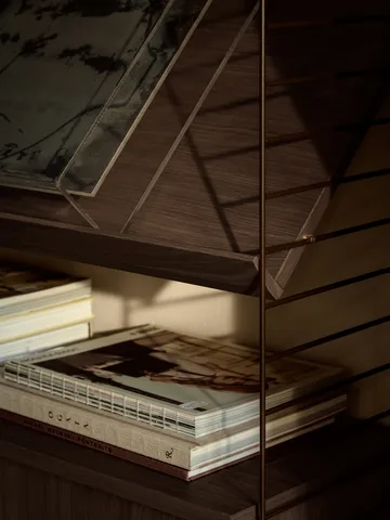 Prateleira metálica String - Castanho-escuro, 58x30 cm, bordo alto - String