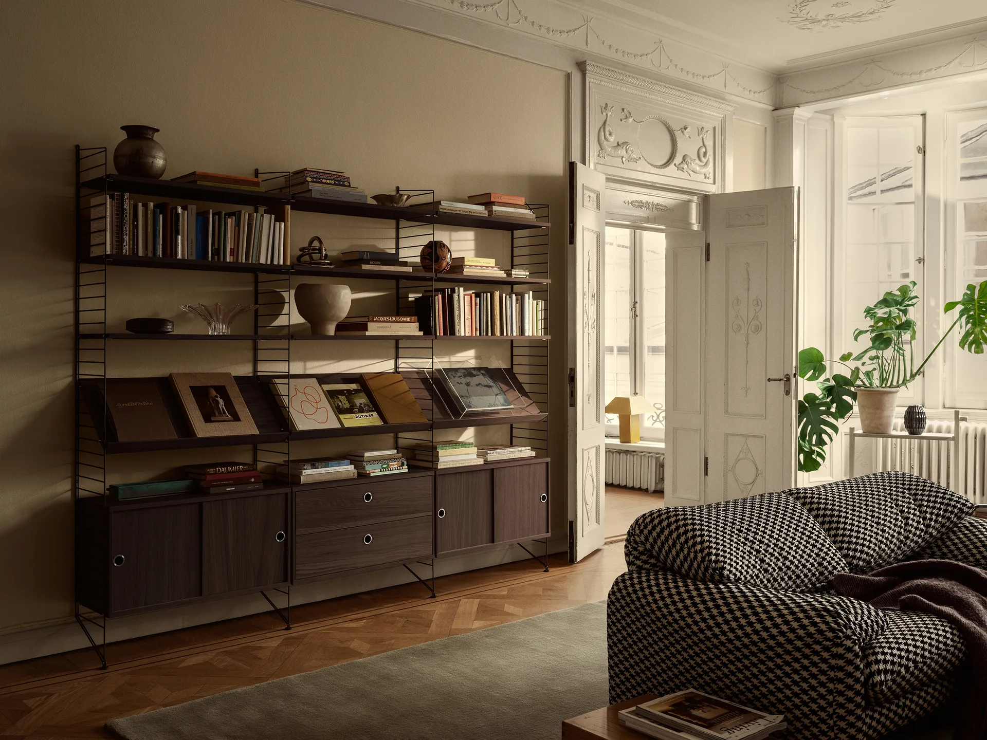 Prateleira String, Carvalho escuro, 58x20 cm, conjunto de 3 String