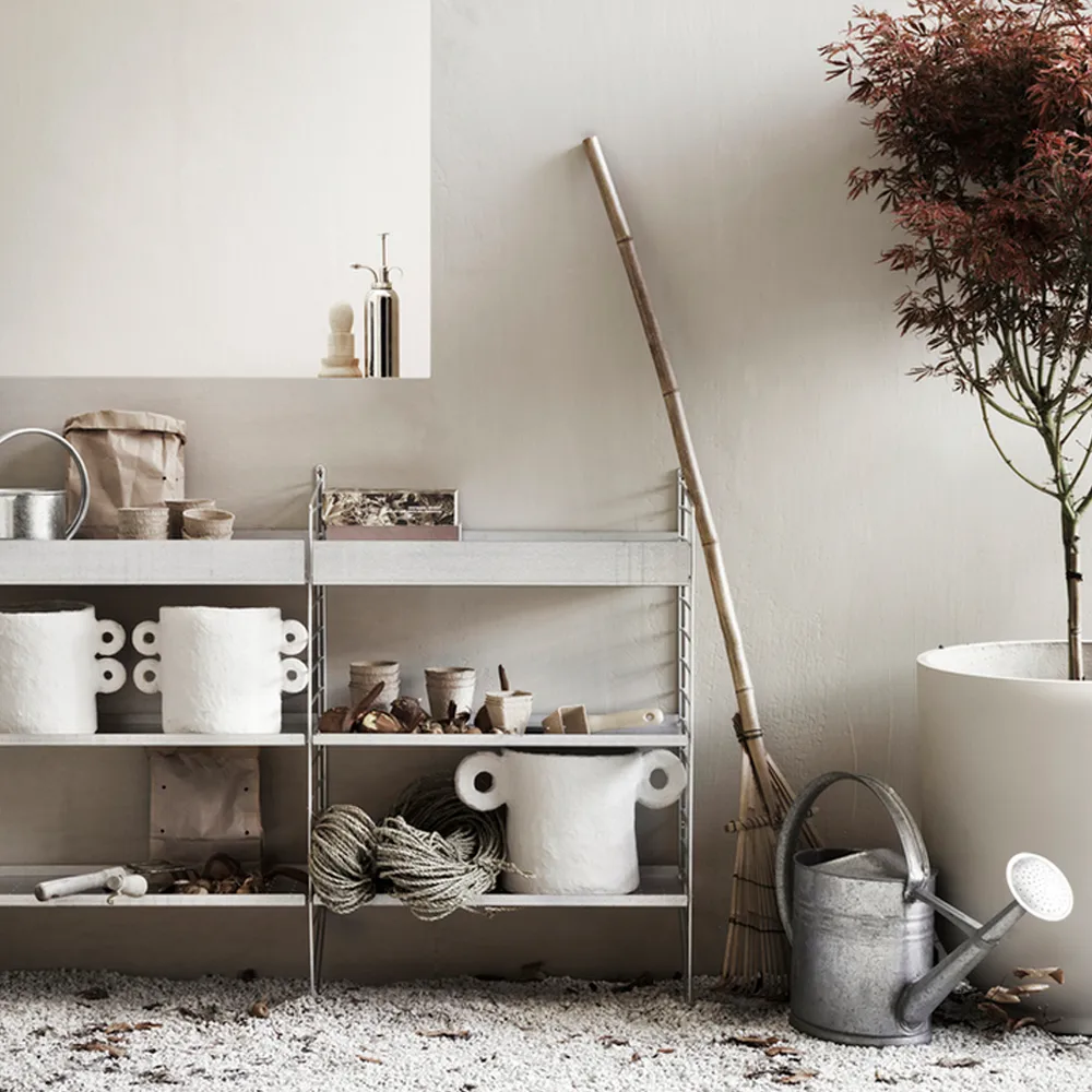 Prateleira String Exterior, Galvanizado - 58x30 cm - bordas altas  String