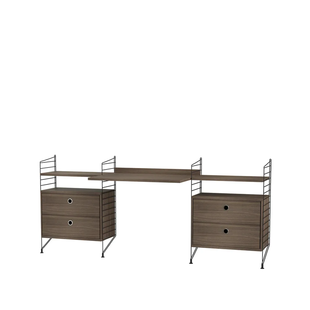 String escritório nogueira e preto - combinação C String