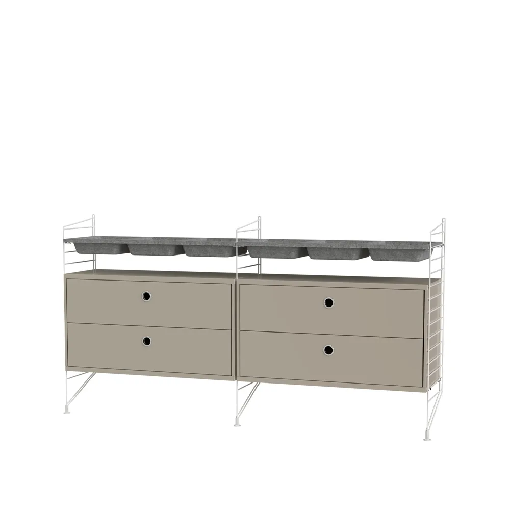 String quarto bege e branco - combinação G String