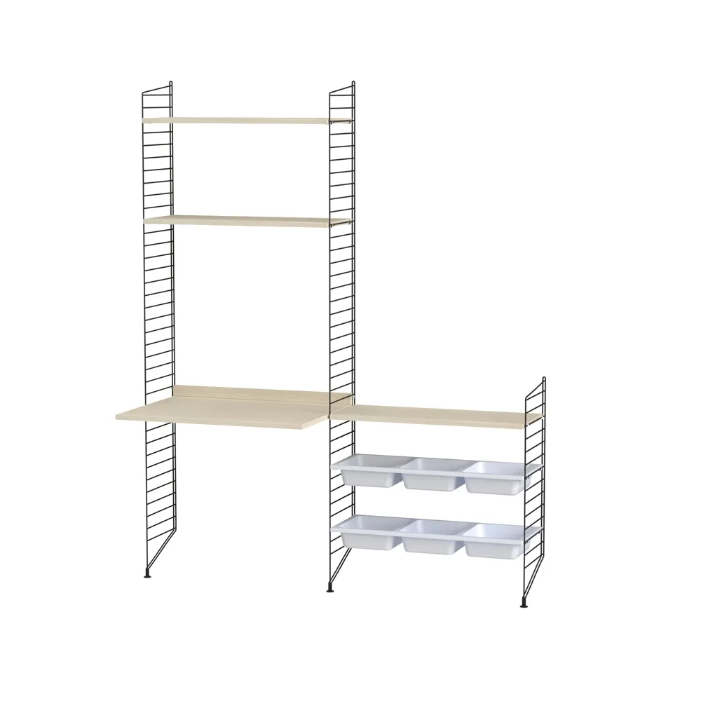 String quarto infantil freixo e preto - combinação E String