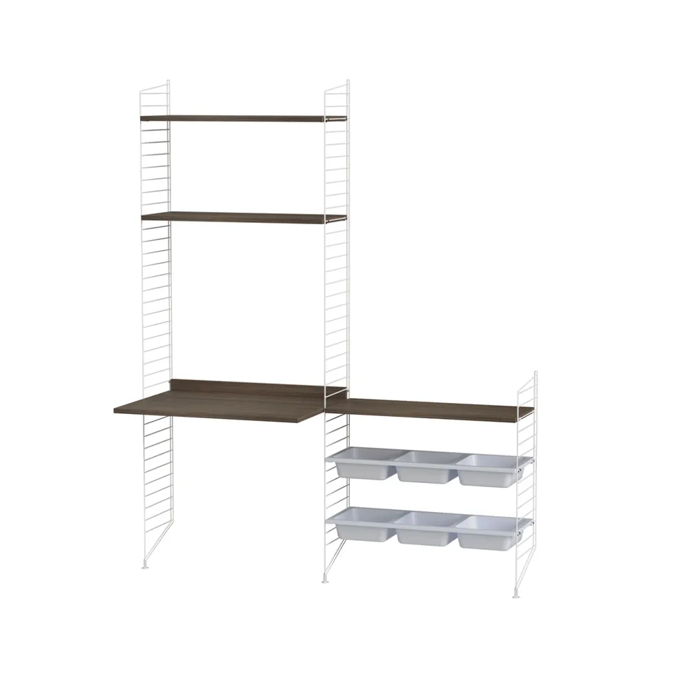 String quarto infantil nogueira e branco - combinação E String