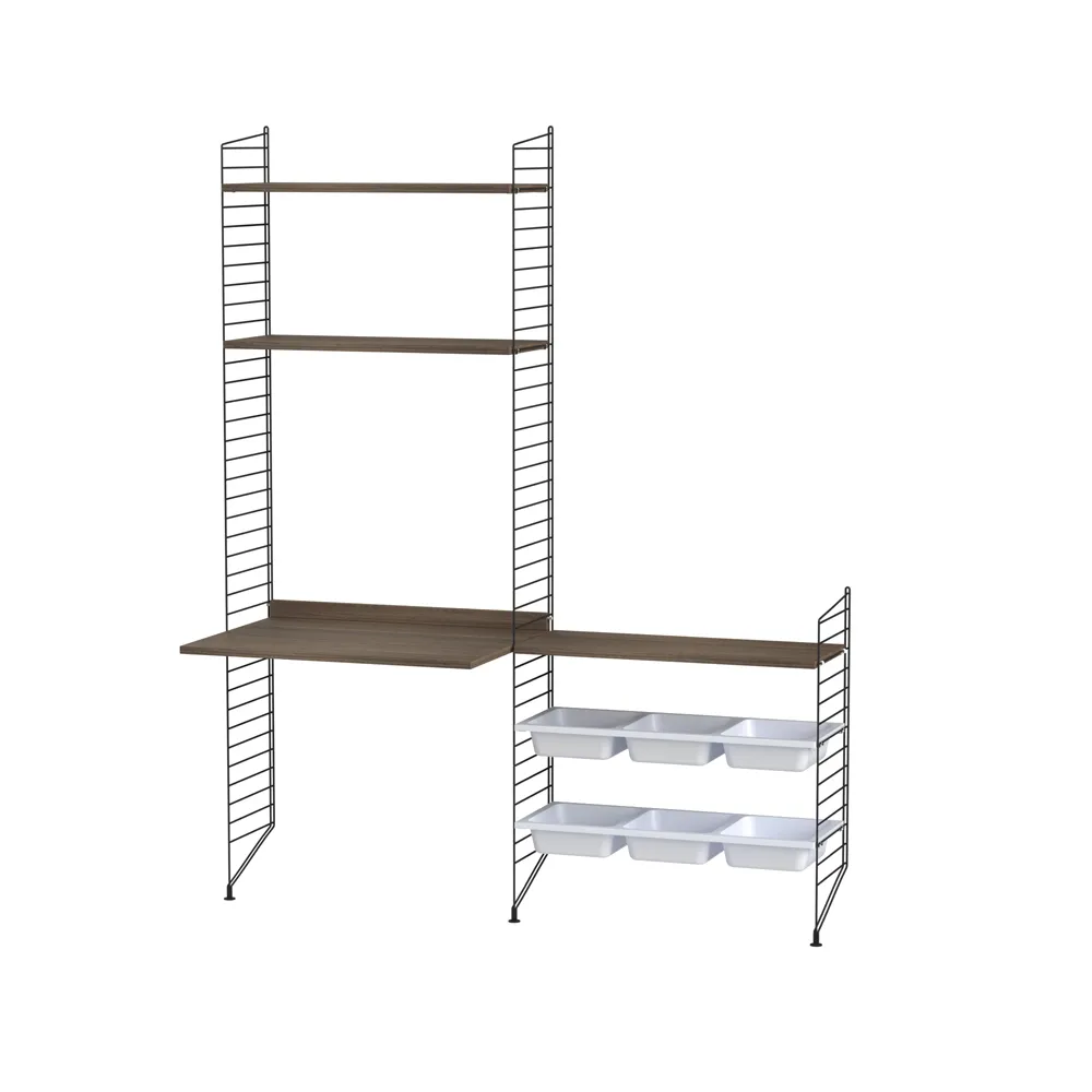 String quarto infantil nogueira e preto - combinação E String